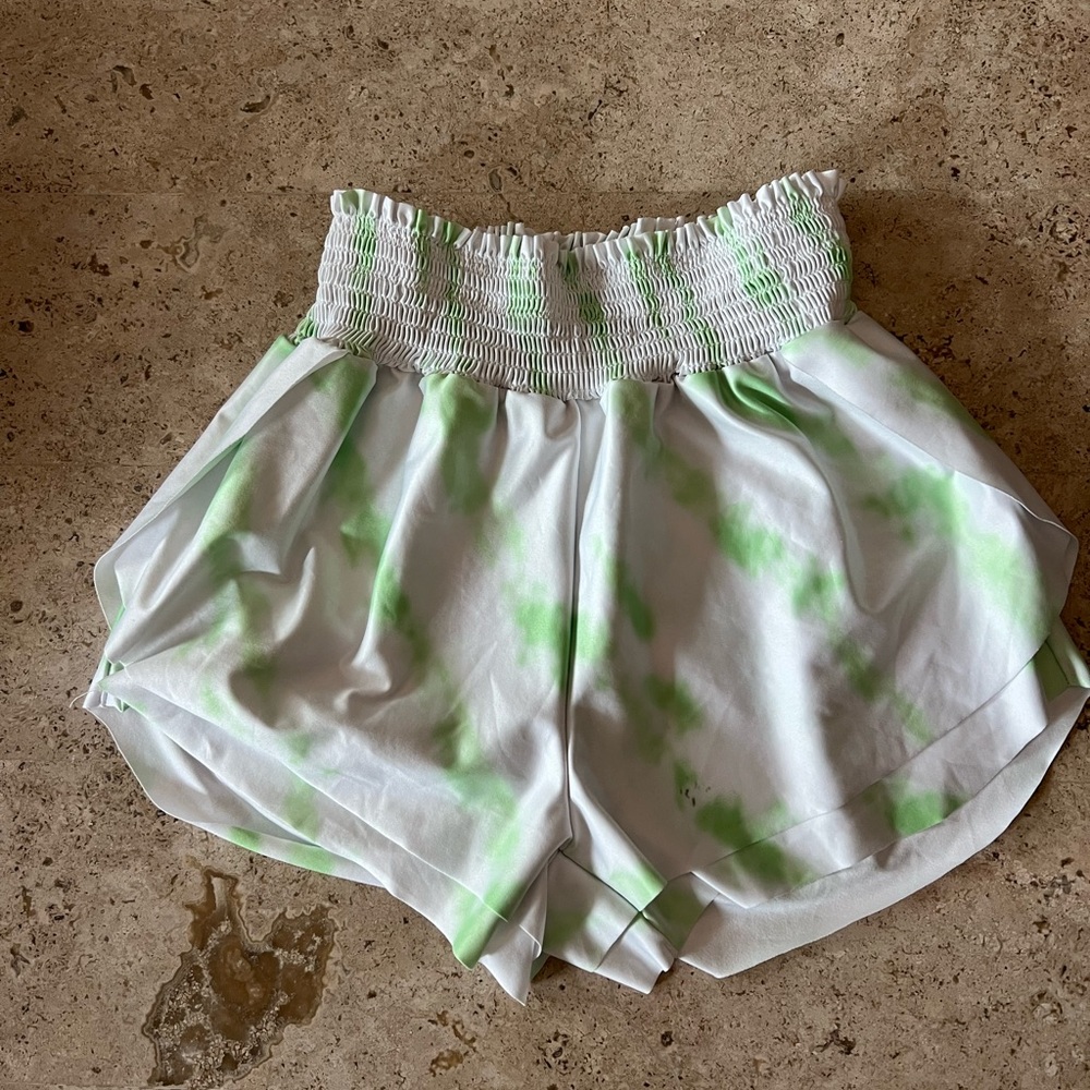 Green Tie-Dye Women's Shorts